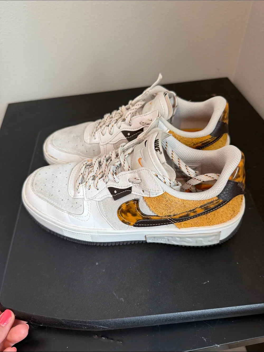 Nike | Air Force 1 Fontanka Low | White Tan with Gold Tortoise Swoosh